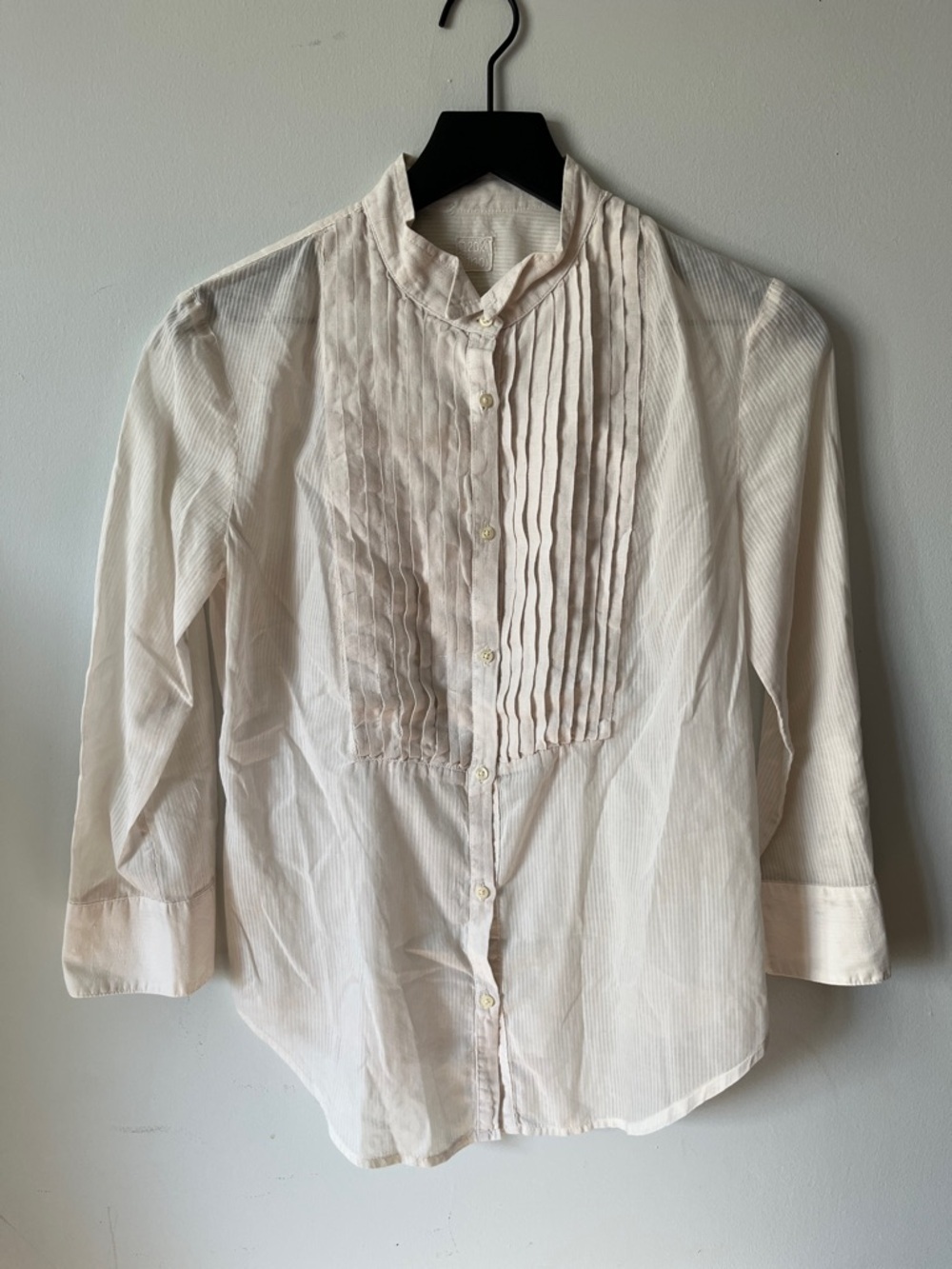 Parisian Minimalist Button Down Linen Long Sleeve Size S-M Modern Capsule